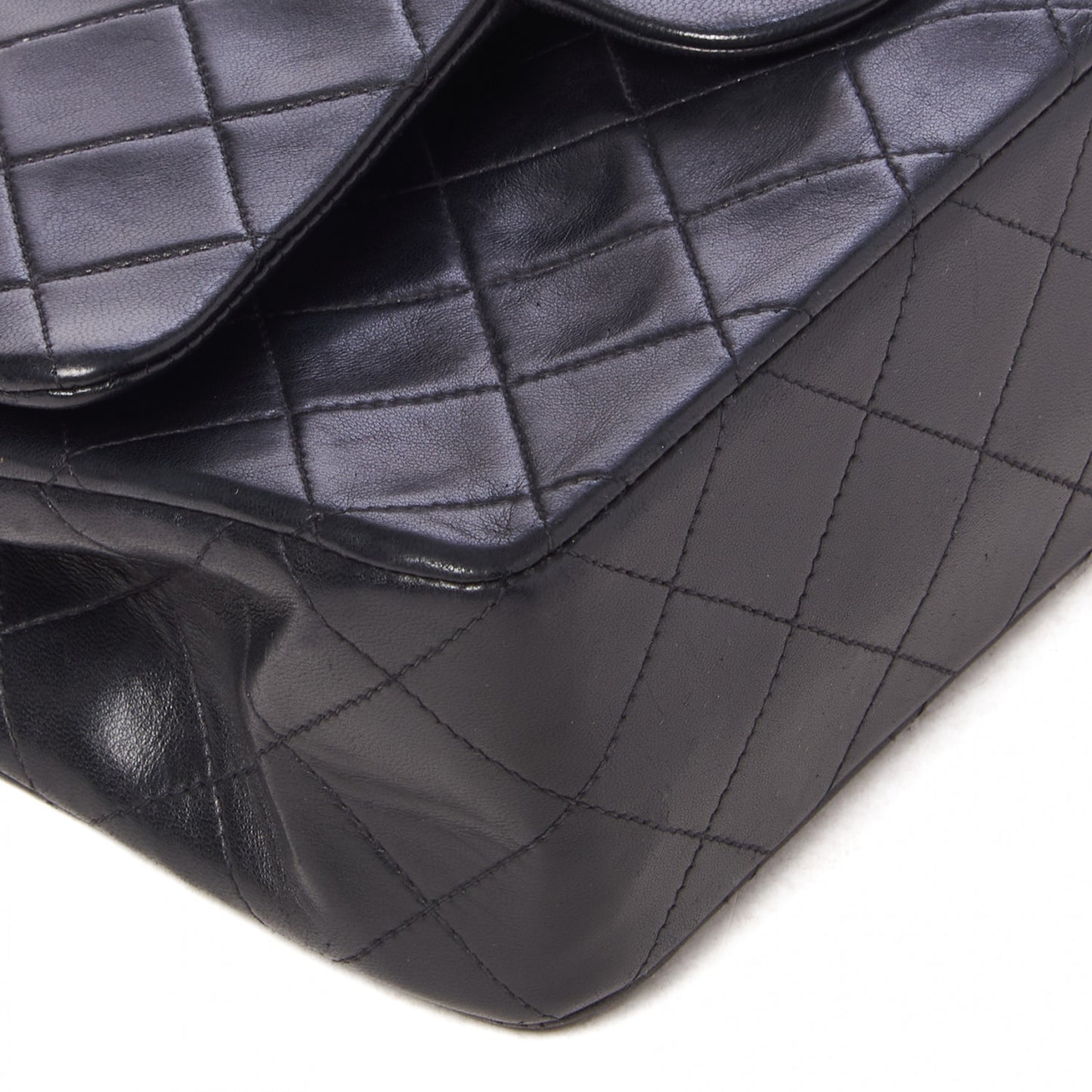 Lambskin Quilted Small Double Flap Black