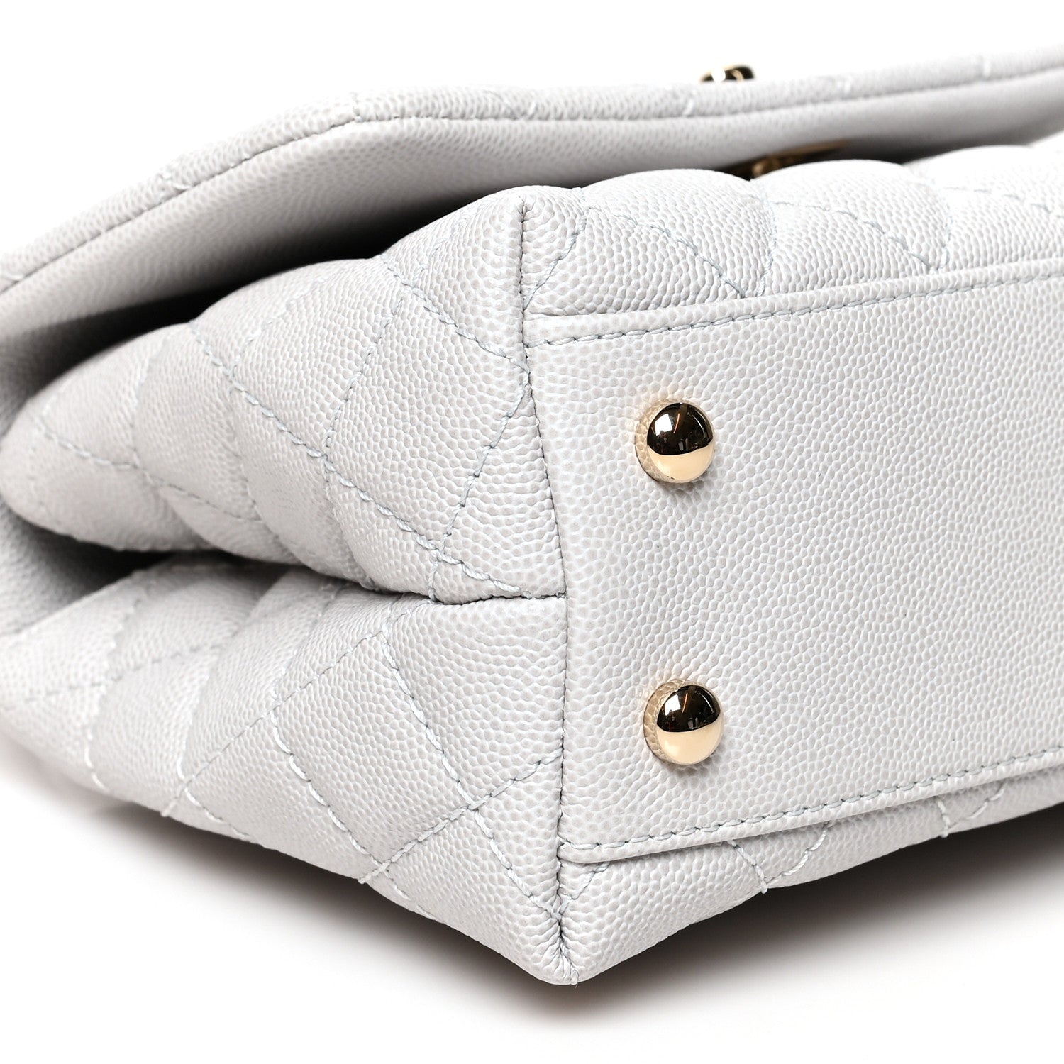 Chanel Caviar Quilted Mini Coco Handle Flap Light Grey 9 of 10