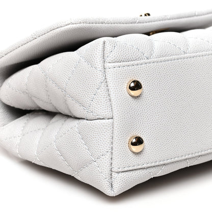 Chanel Caviar Quilted Mini Coco Handle Flap Light Grey 9 of 10