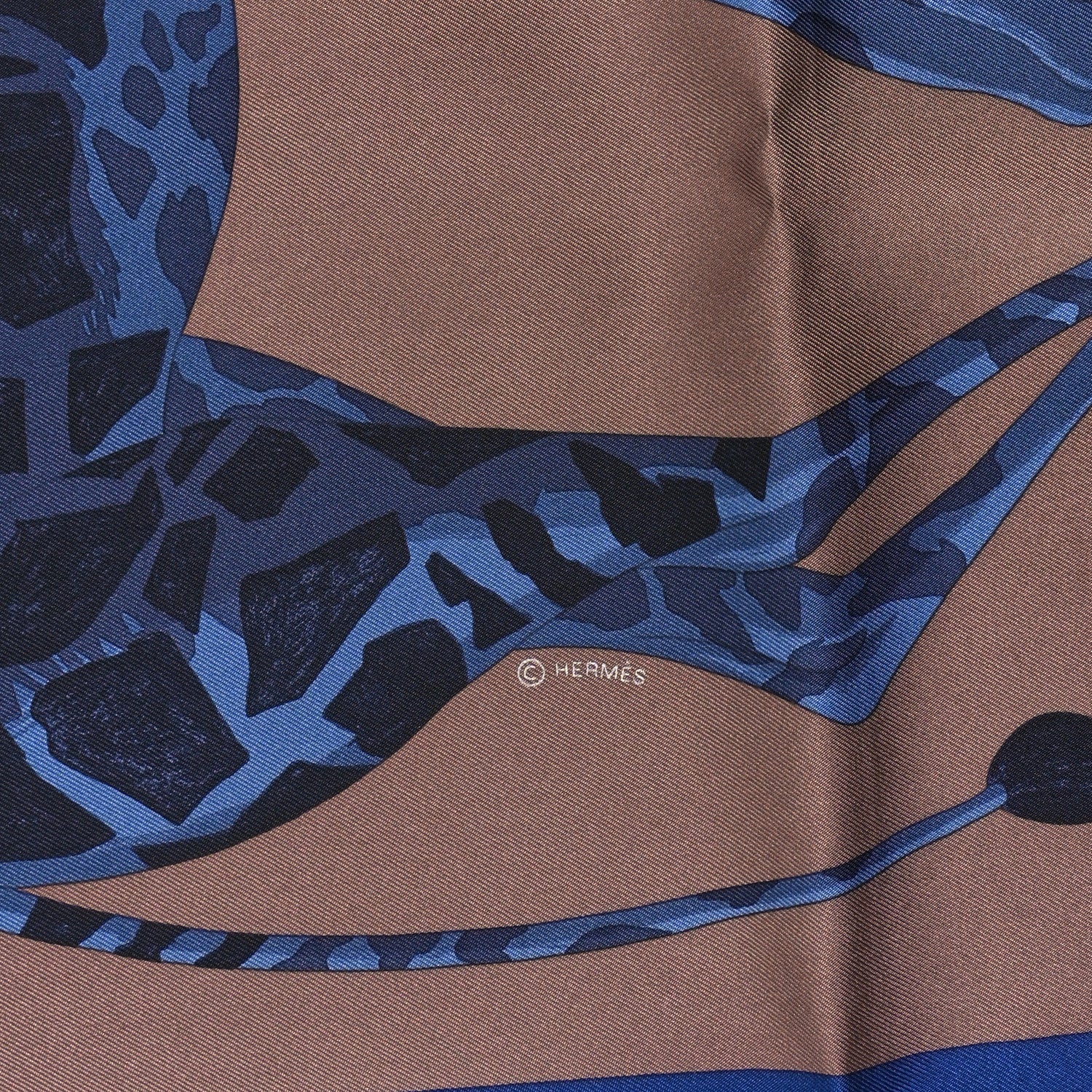 Hermes Silk Hermes Story Scarf 90 Marron Glace Bleu 3 of 5