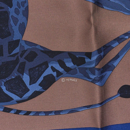 Hermes Silk Hermes Story Scarf 90 Marron Glace Bleu 3 of 5