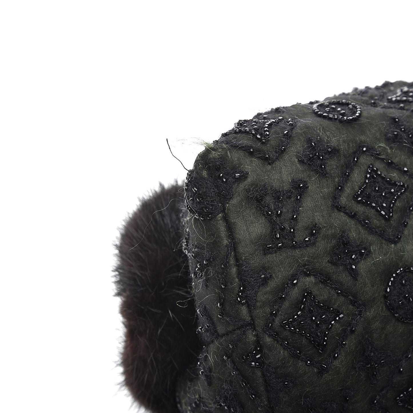 Mousseline Mink Lizard Beaded Demi Lune GM Vert