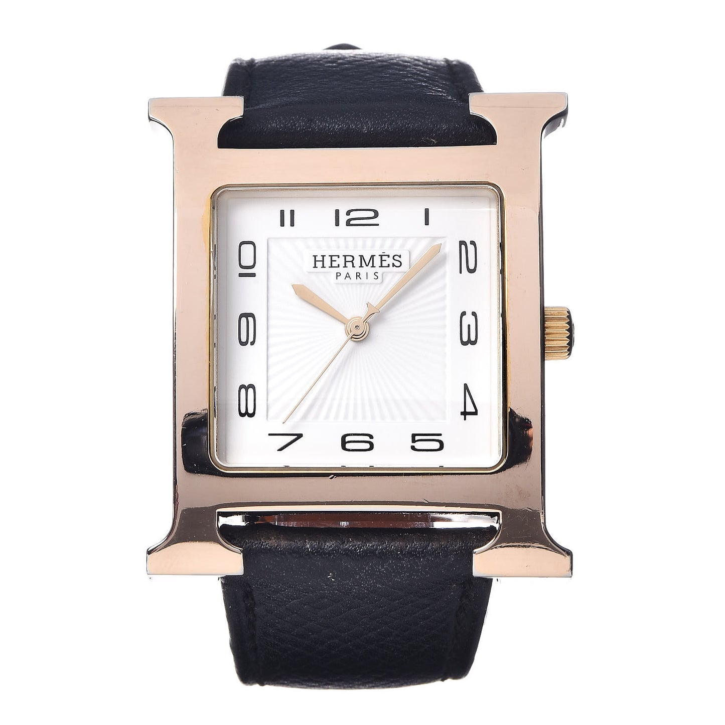 Stainless Steel Epsom 30.5mm Heure H Hour Quartz Watch Noir
