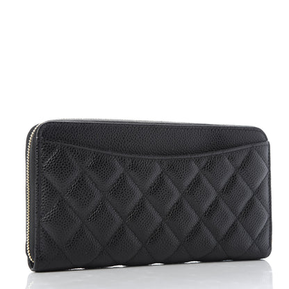 Chanel Caviar Quilted Large Gusset Zip Around Wallet Black 3 of 11