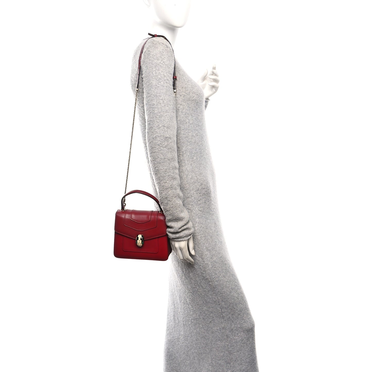Calfskin Serpenti Forever Top Handle Red