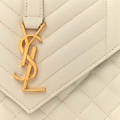 Saint Laurent Grain De Poudre Medium Triquilt Monogram Satchel Crema Soft 8 of 16
