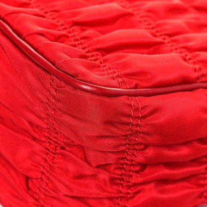 Prada Tessuto Nylon Gaufre Shoulder Bag Rosso 9 of 11