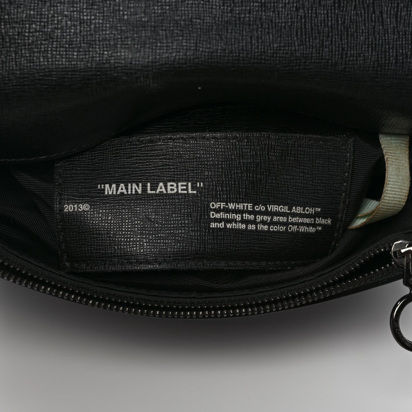 Saffiano Striped Mini Diag Bag Black White