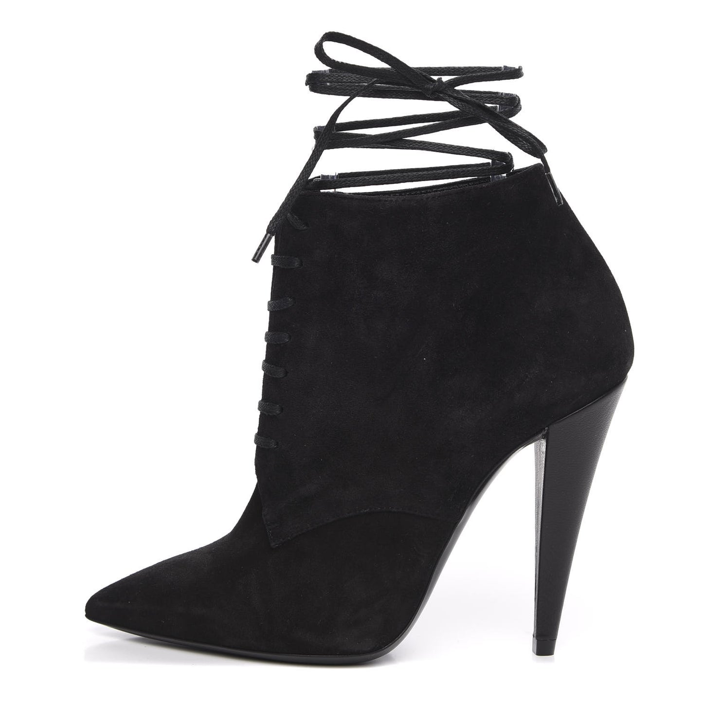 Suede Kiki Lace-Up Ankle Boot 36 Black