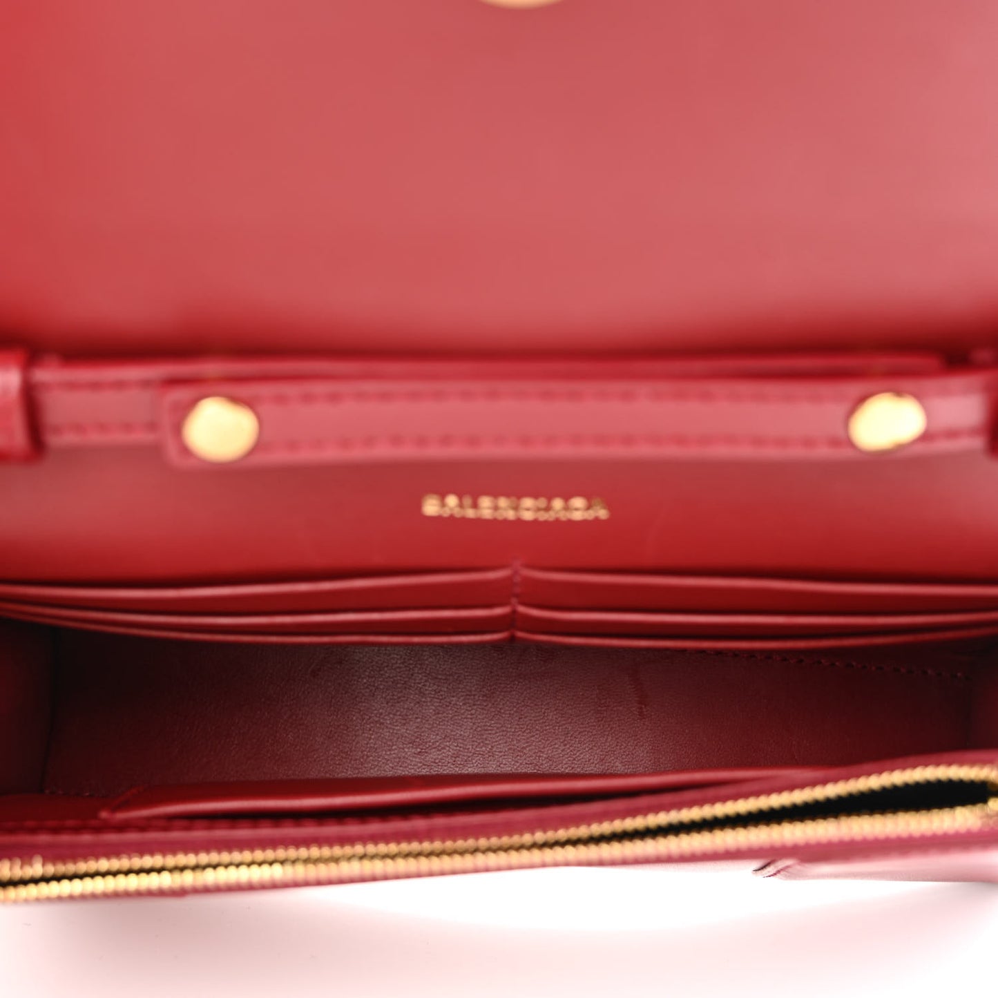 Shiny Box Calfskin Hourglass Chain Bag Bright Red