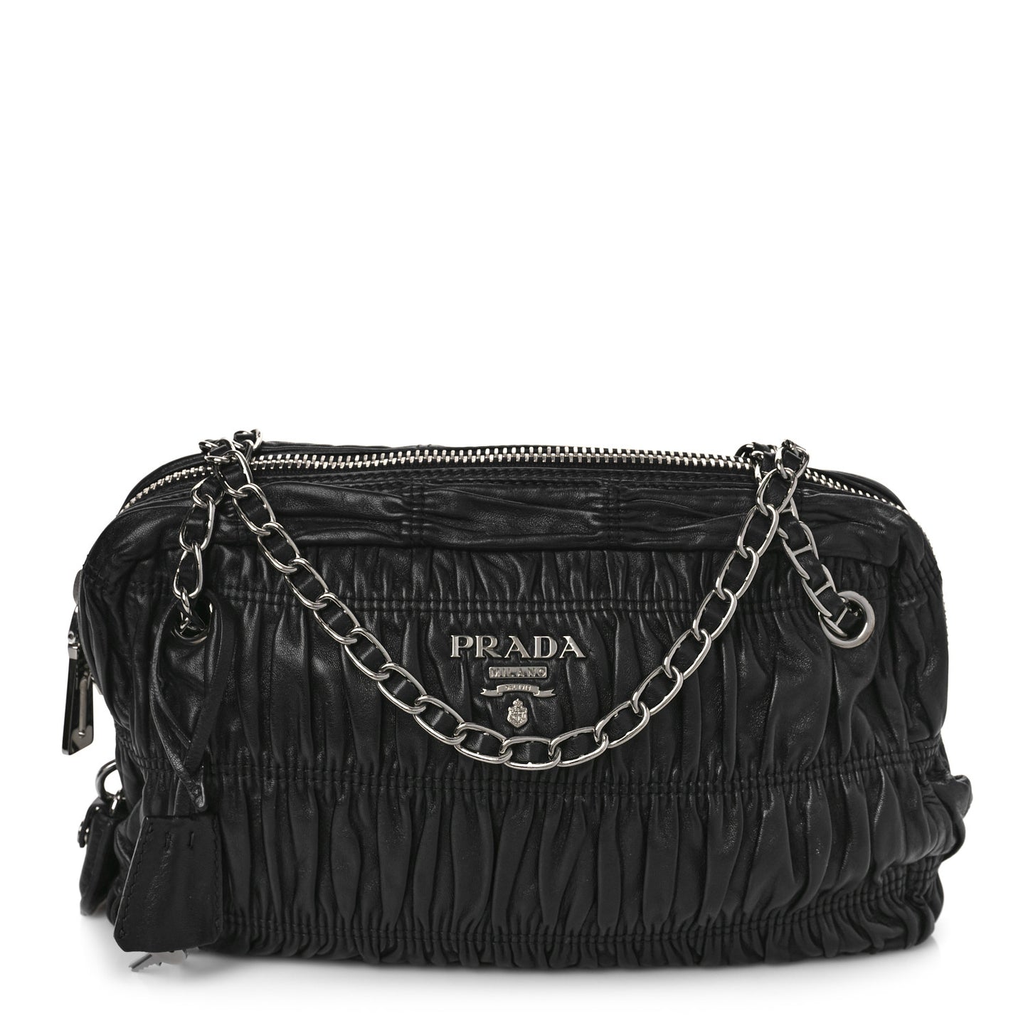 Nappa Gaufre Shopping Satchel Black