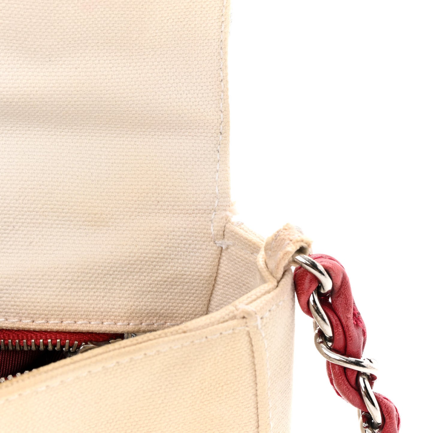 Canvas Metallic Lambskin Chocolate Bar N°5 Bag White