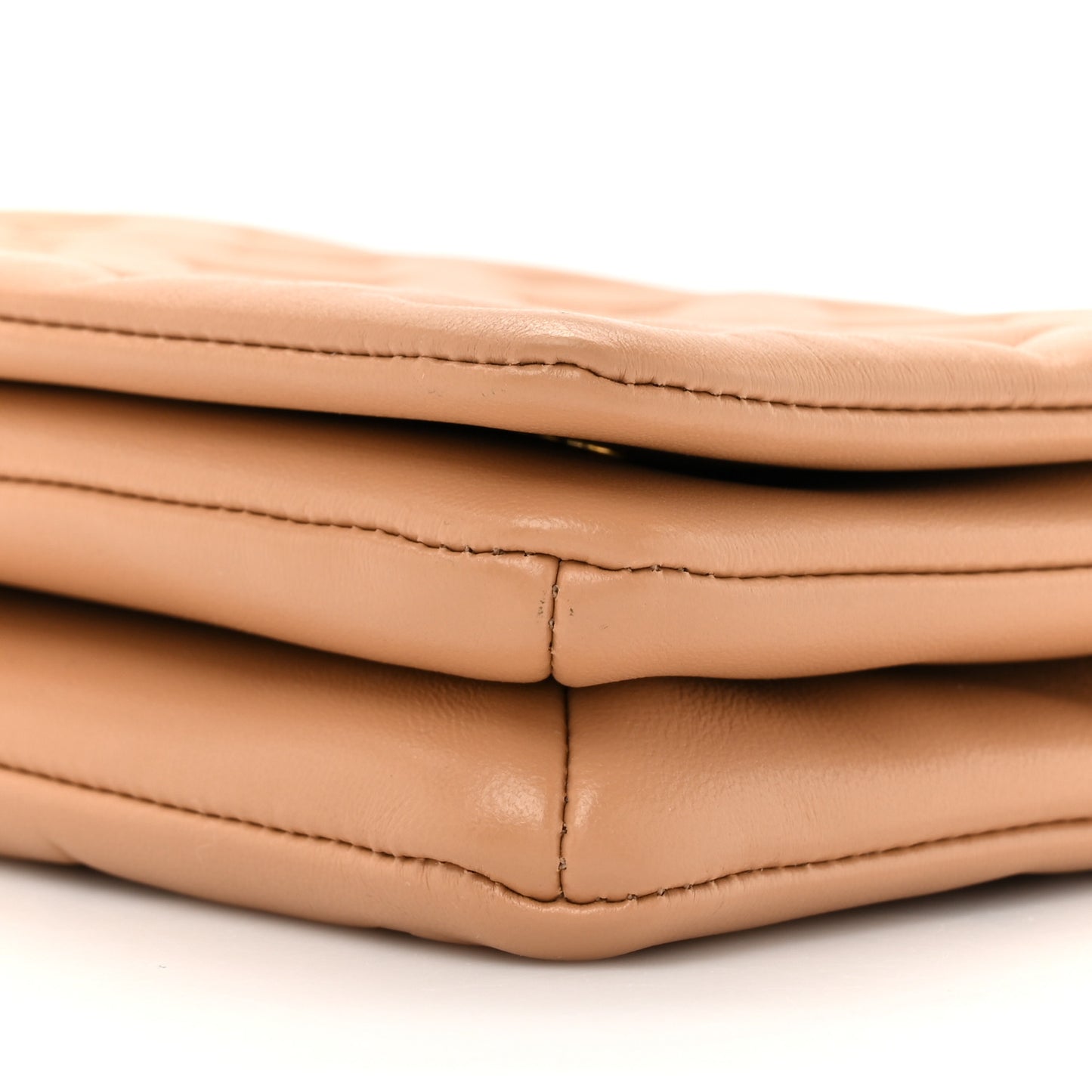 Lambskin Embossed Monogram Pochette Coussin Camel