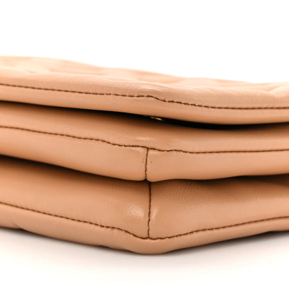 Louis Vuitton Lambskin Embossed Monogram Pochette Coussin Camel 8 of 12