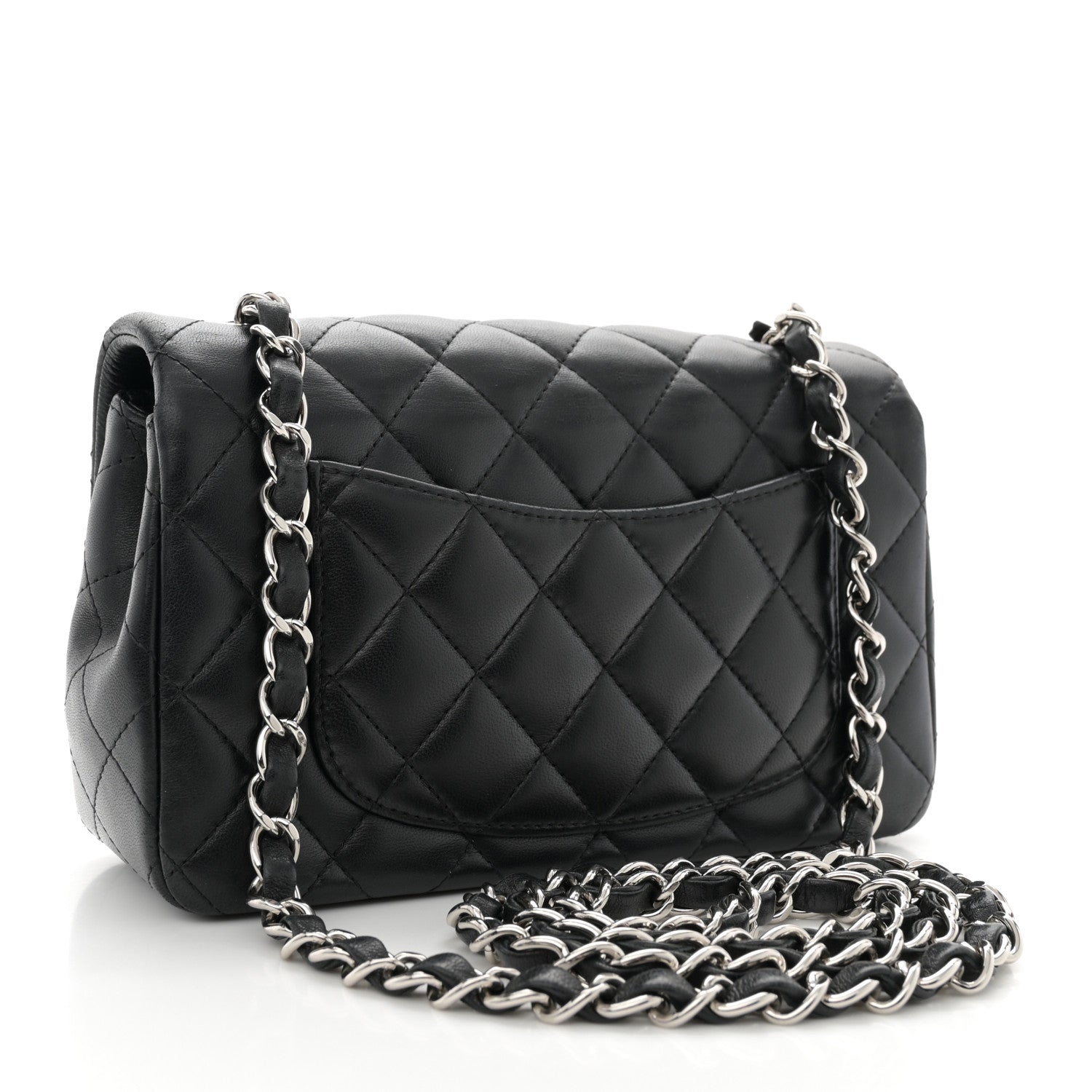 Chanel Lambskin Quilted Mini Rectangular Flap Black 3 of 10