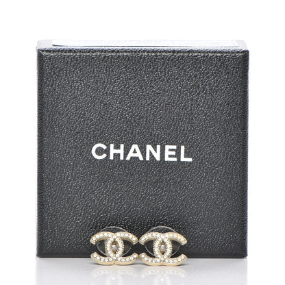 Chanel Crystal CC Earrings Gold 6 of 6