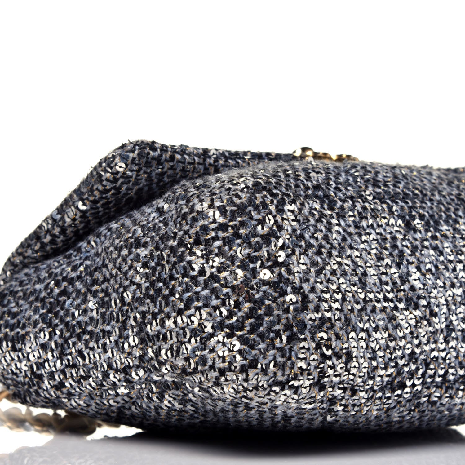 Chanel Sequin Quilted Medium Chanel 19 Flap Silver 8 of 9