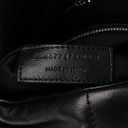 Saint Laurent Lambskin Quilted Small Loulou Puffer Monogram Chain Satchel Black 8 of 11