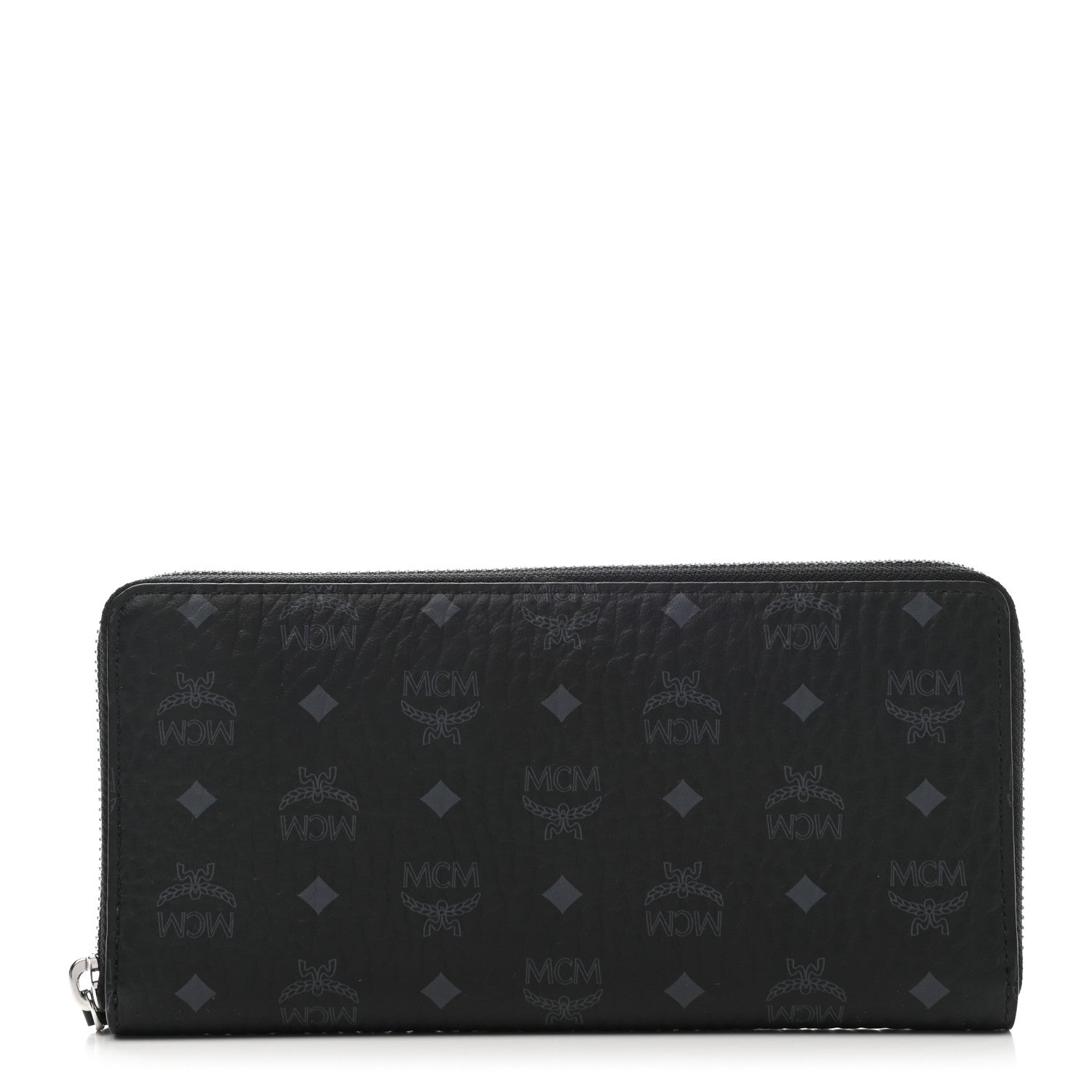 MCM Visetos Large Zip Around Wallet Black 1 of 7