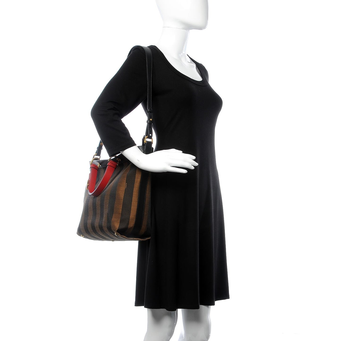Pequin Cuoio Vegetale Shoulder Tote Tobacco Black Cuoio