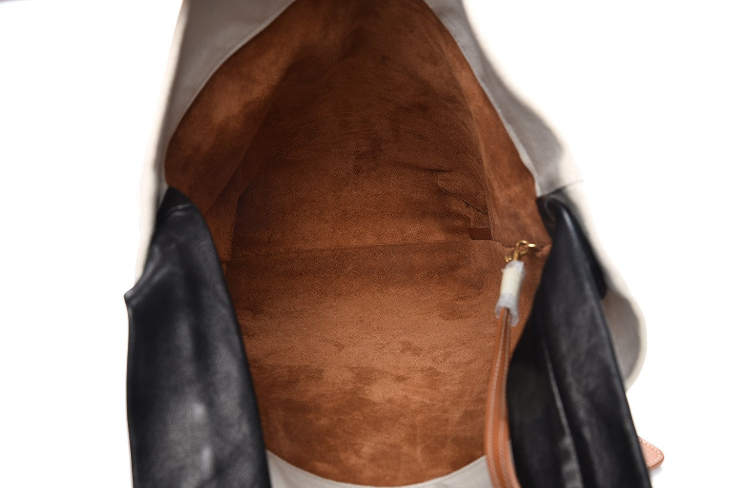 Celine Lambskin Calfskin Band Twisted Cabas Tan 6 of 14