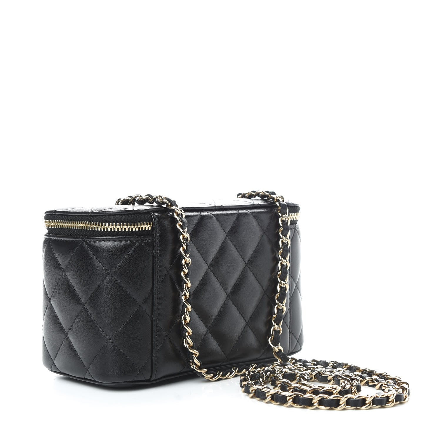 Chanel Lambskin Quilted Small Vanity Case With Chain Black 3 of 10