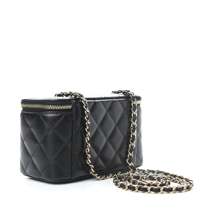 Chanel Lambskin Quilted Small Vanity Case With Chain Black 3 of 10