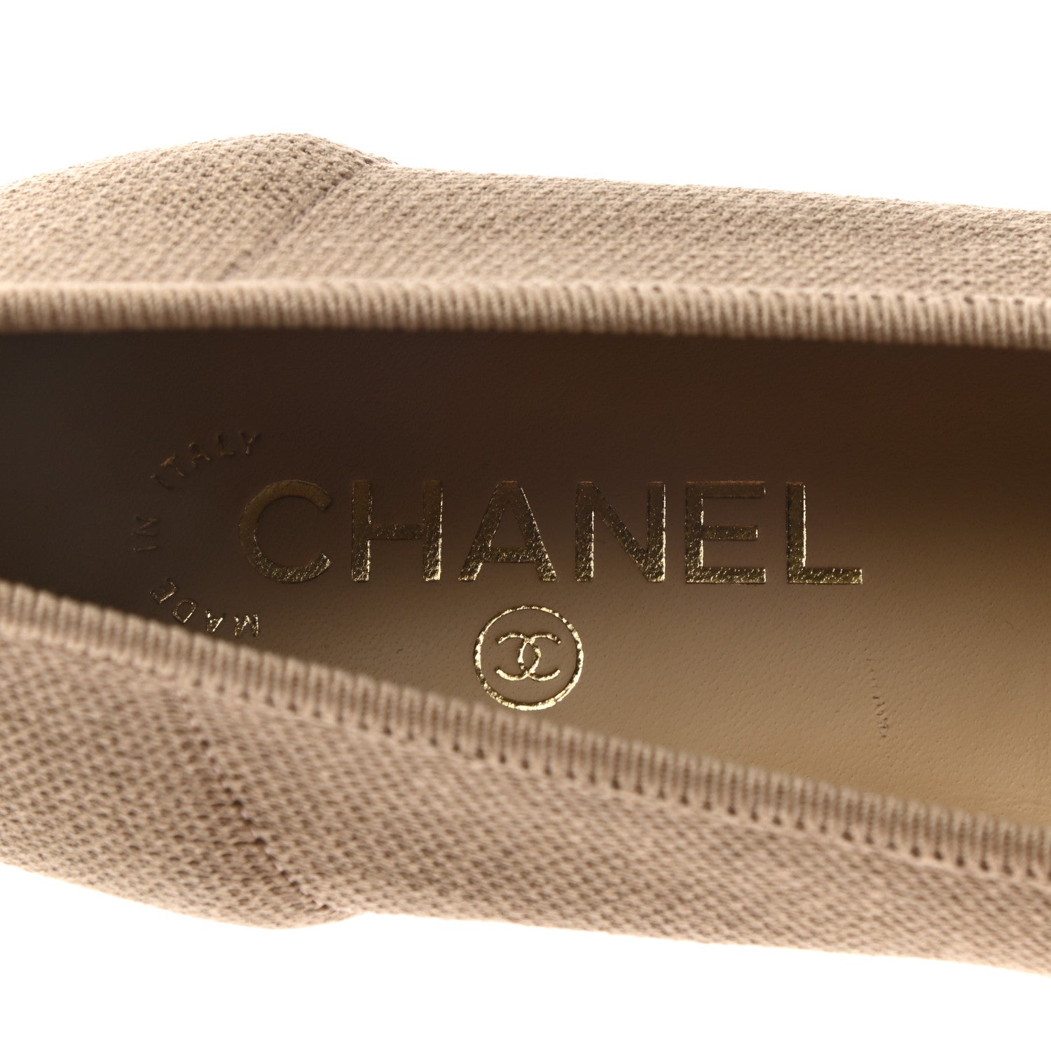 Chanel Fabric Patent CC Cap Toe Ballerina Flats 36.5 Beige 7 of 8