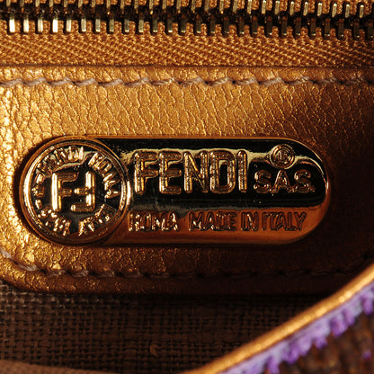 Fendi Leather Beaded Baguette Purple 5 of 9
