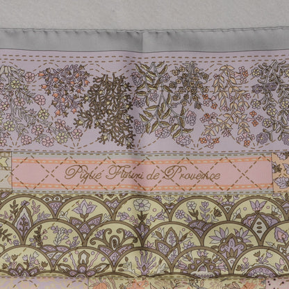 Hermes Silk Pique Fleuri de Provence Scarf 90 Gris Perle Lilac Rose Poudre 6 of 8