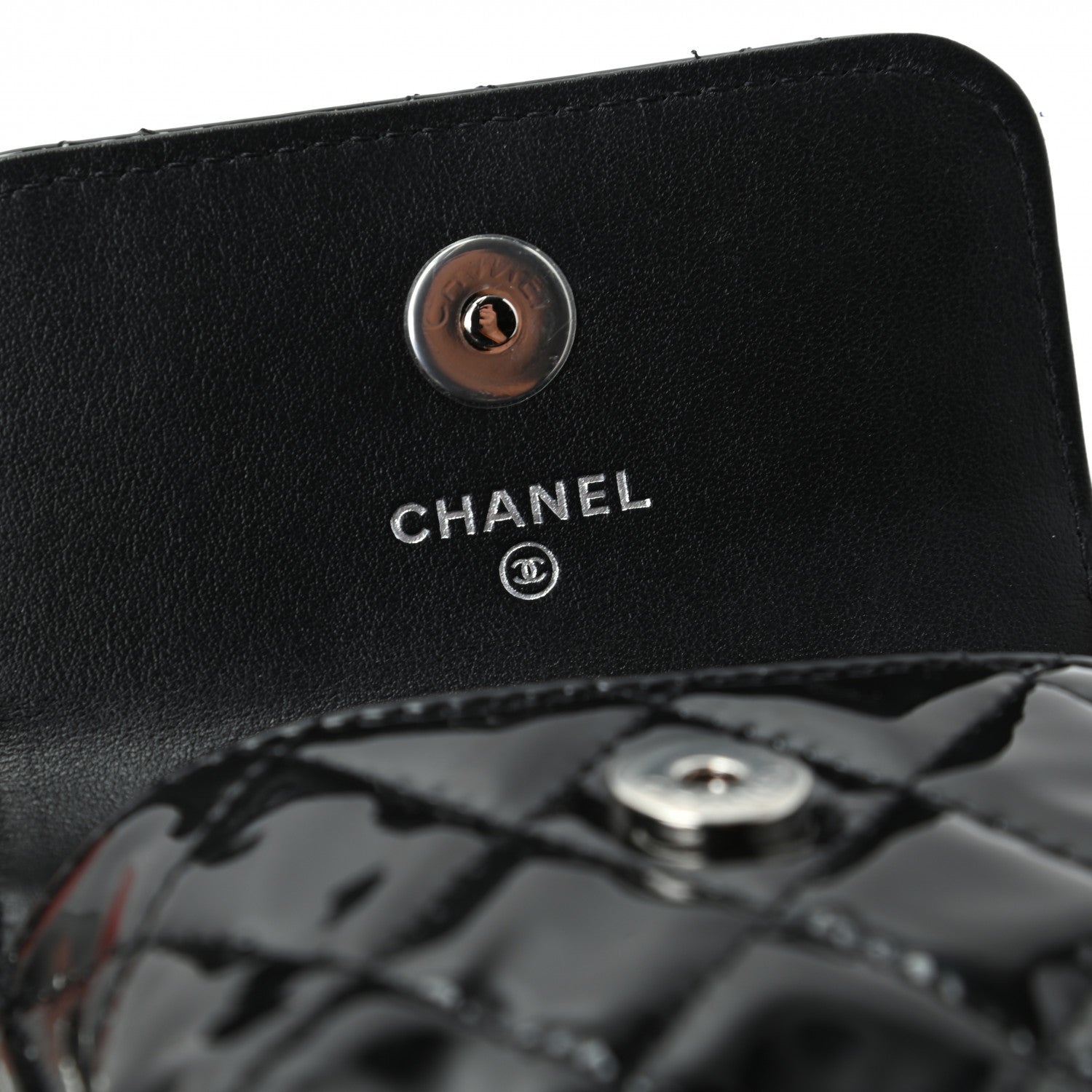 Chanel Patent Quilted Belt In Love Double Mini Flap Waist Bag Black Red 7 of 10