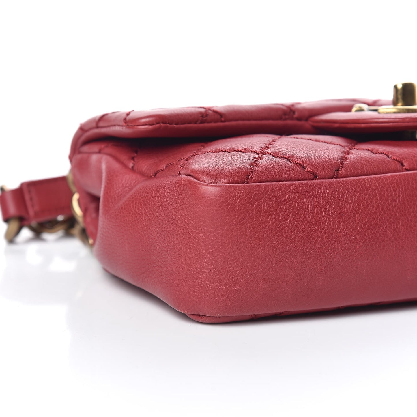 Calfskin Quilted Mini Urban Day Flap Red