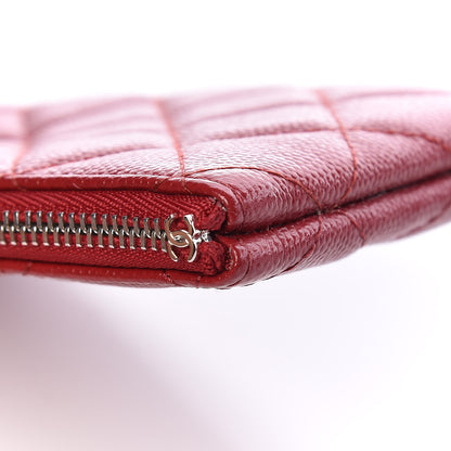 Chanel Caviar Quilted Small Cosmetic Case Dark Red 9 of 10