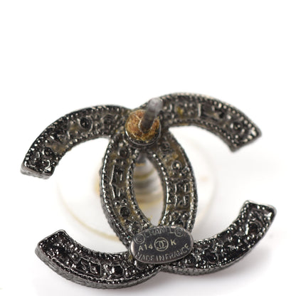 Chanel Ruthenium Crystal CC Earrings 4 of 4