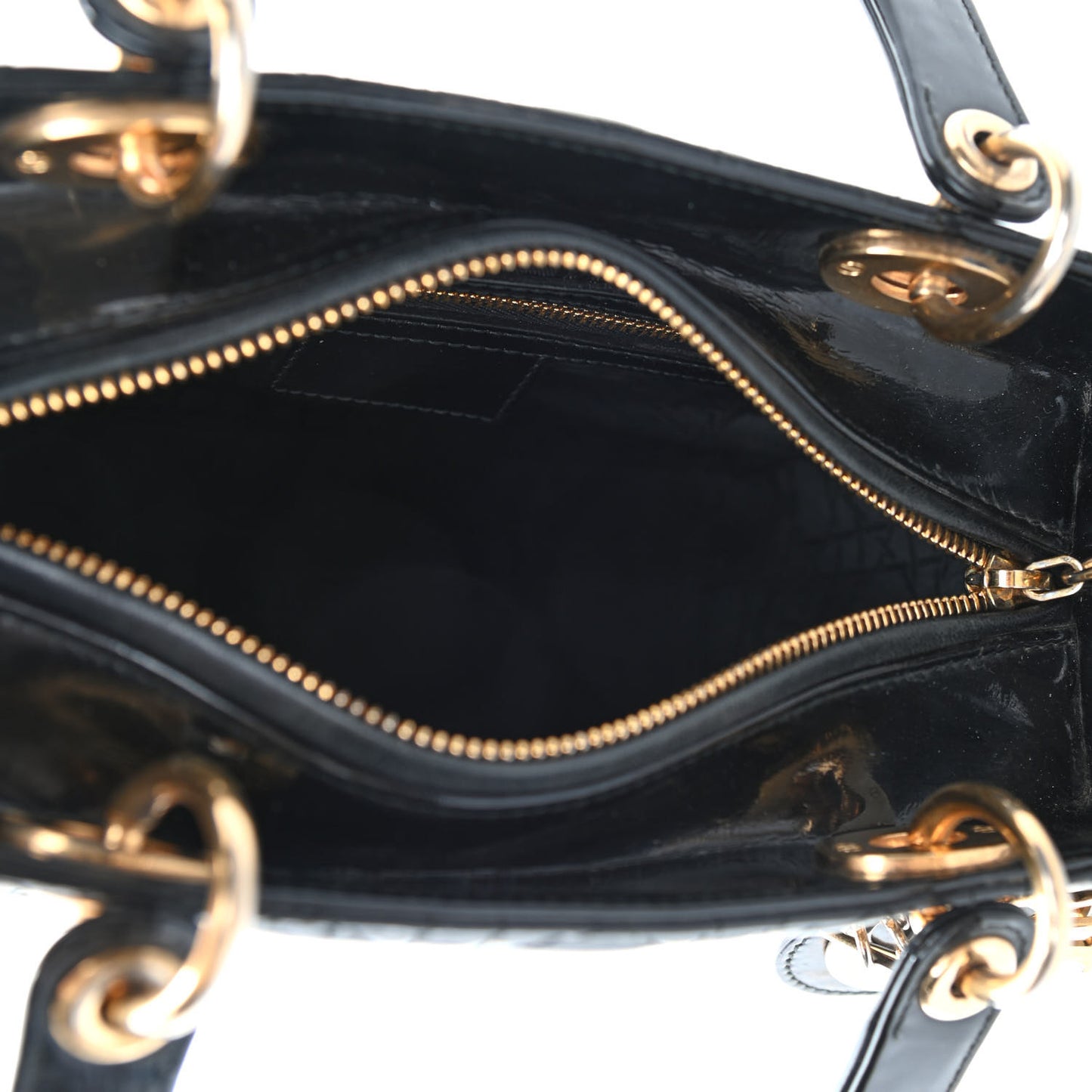 Patent Cannage Medium Lady Dior Black