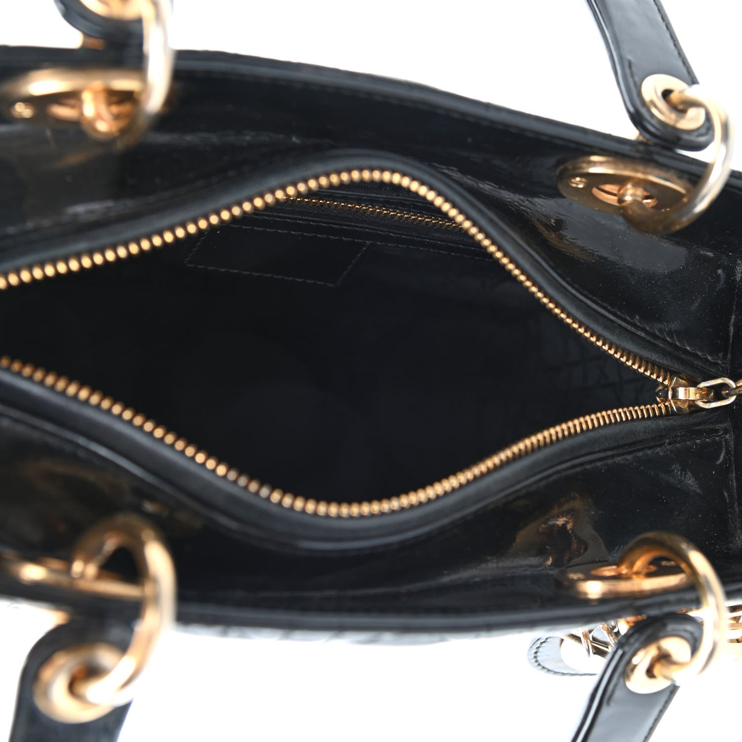 Christian Dior Patent Cannage Medium Lady Dior Black 4 of 5