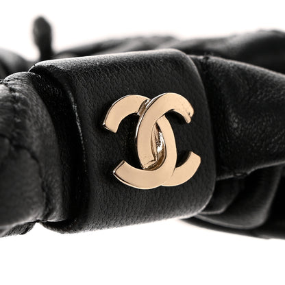 Chanel Lambskin Quilted CC Hair Scrunchie Black 3 of 4