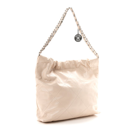 Chanel Shiny Calfskin Quilted Small Chanel 22 Ecru 4 of 11
