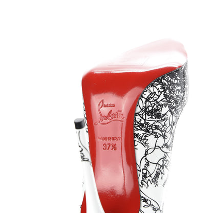 Christian Louboutin Patent Degraloubi Printed Pigalle Follies 100 Pumps 37.5 Black 8 of 9