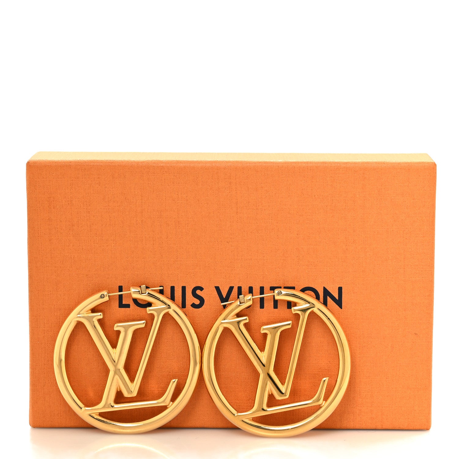 Louis Vuitton Metal Louise Hoop Earrings Gold 5 of 5