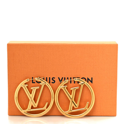 Louis Vuitton Metal Louise Hoop Earrings Gold 5 of 5