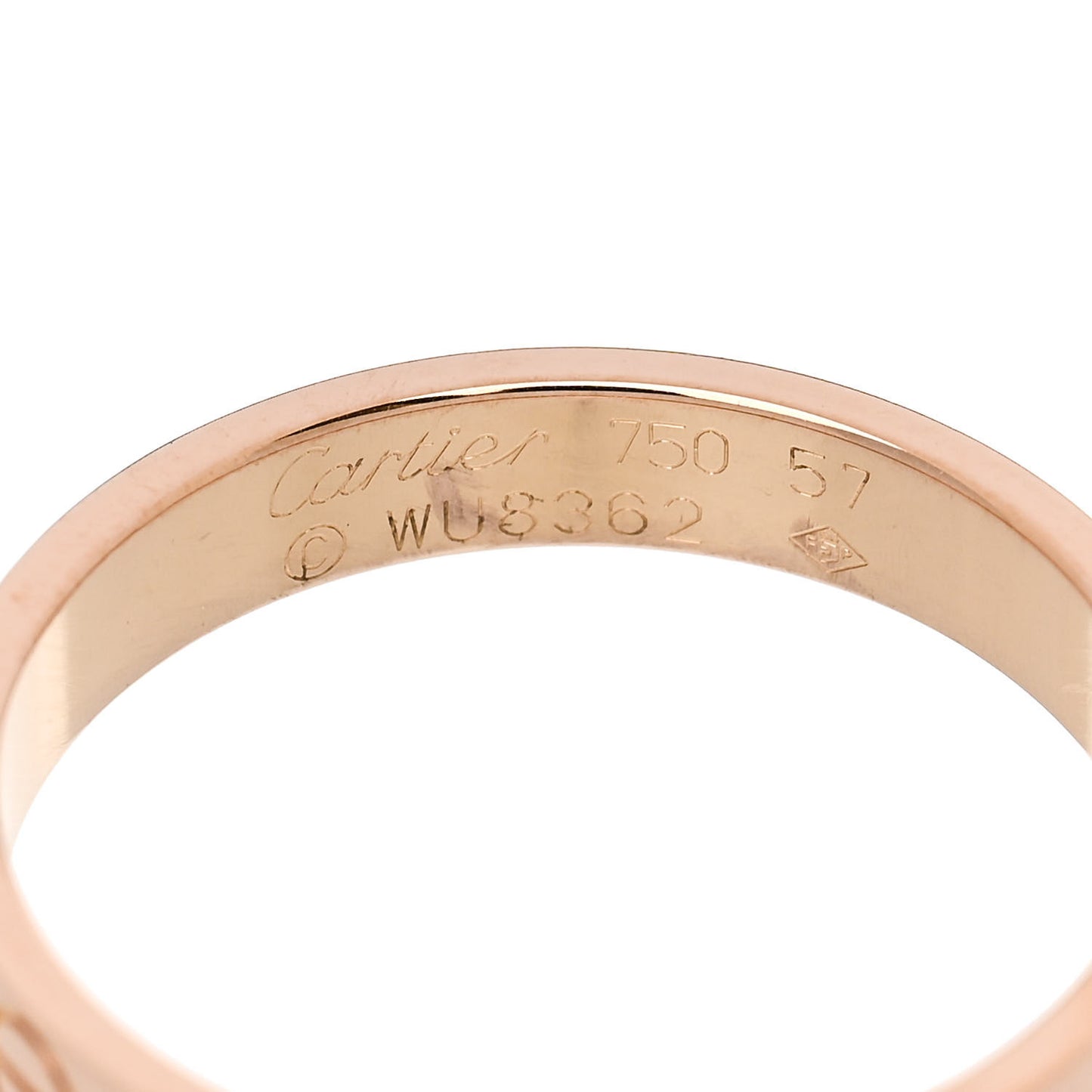 18K Pink Gold 3.5mm LOVE Wedding Band Ring 57 8
