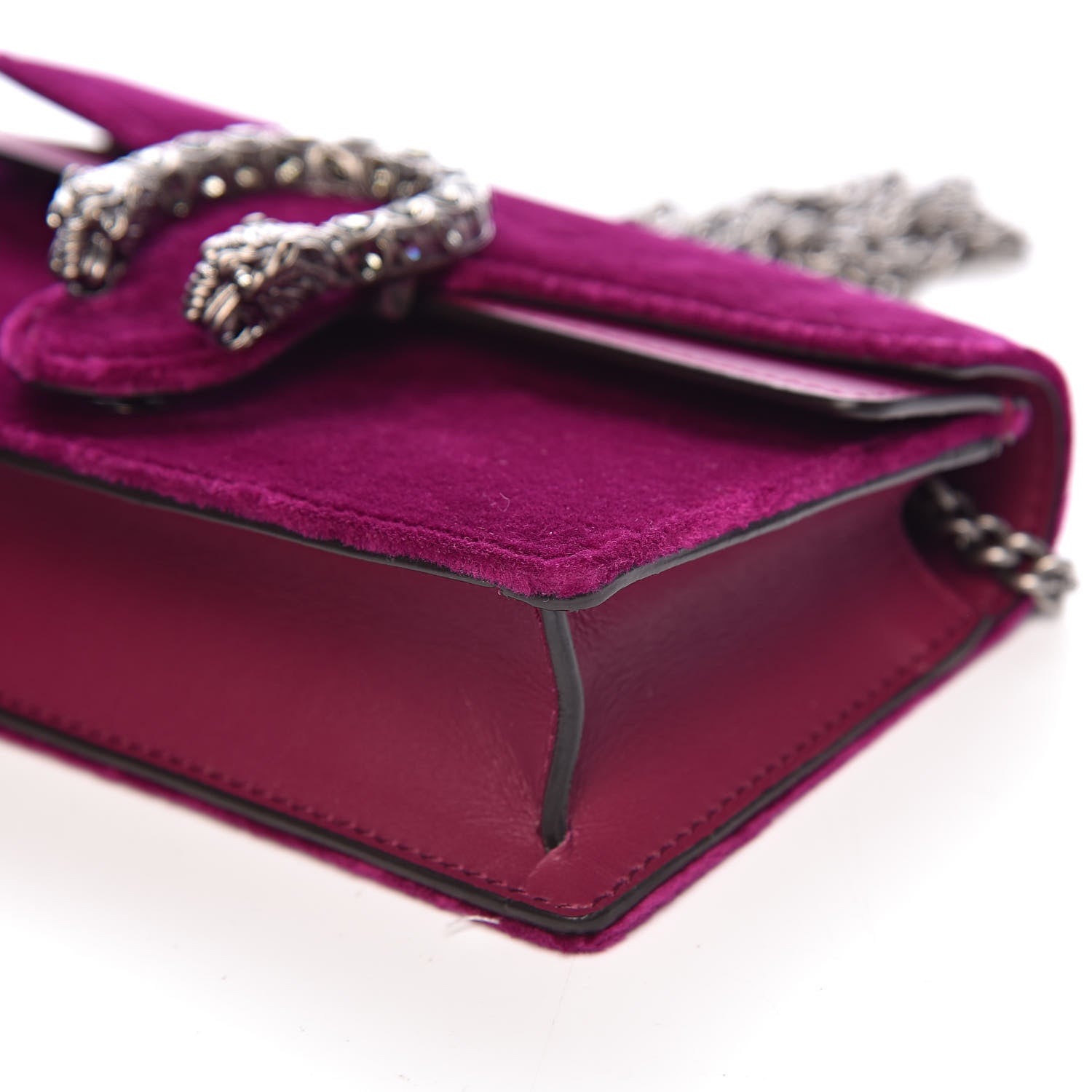 Gucci Velvet Super Mini Dionysus Shoulder Bag Fuchsia Violet Cyclamen 8 of 10