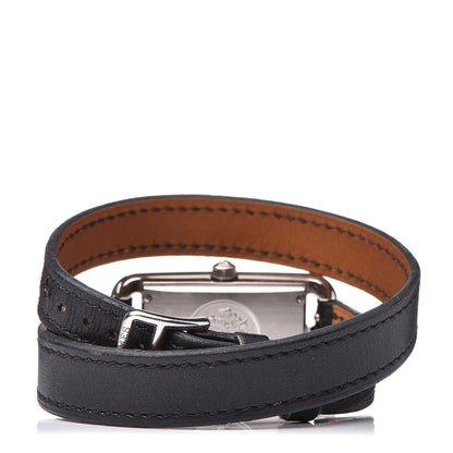 Hermes Stainless Steel Barenia 20mm Nantucket Double Tour Quartz Watch Noir 4 of 14