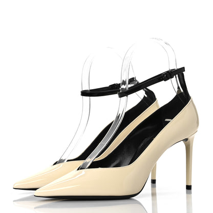 Saint Laurent Patent Calfskin Zoe 85 Pumps 36.5 Coquille Black 4 of 8