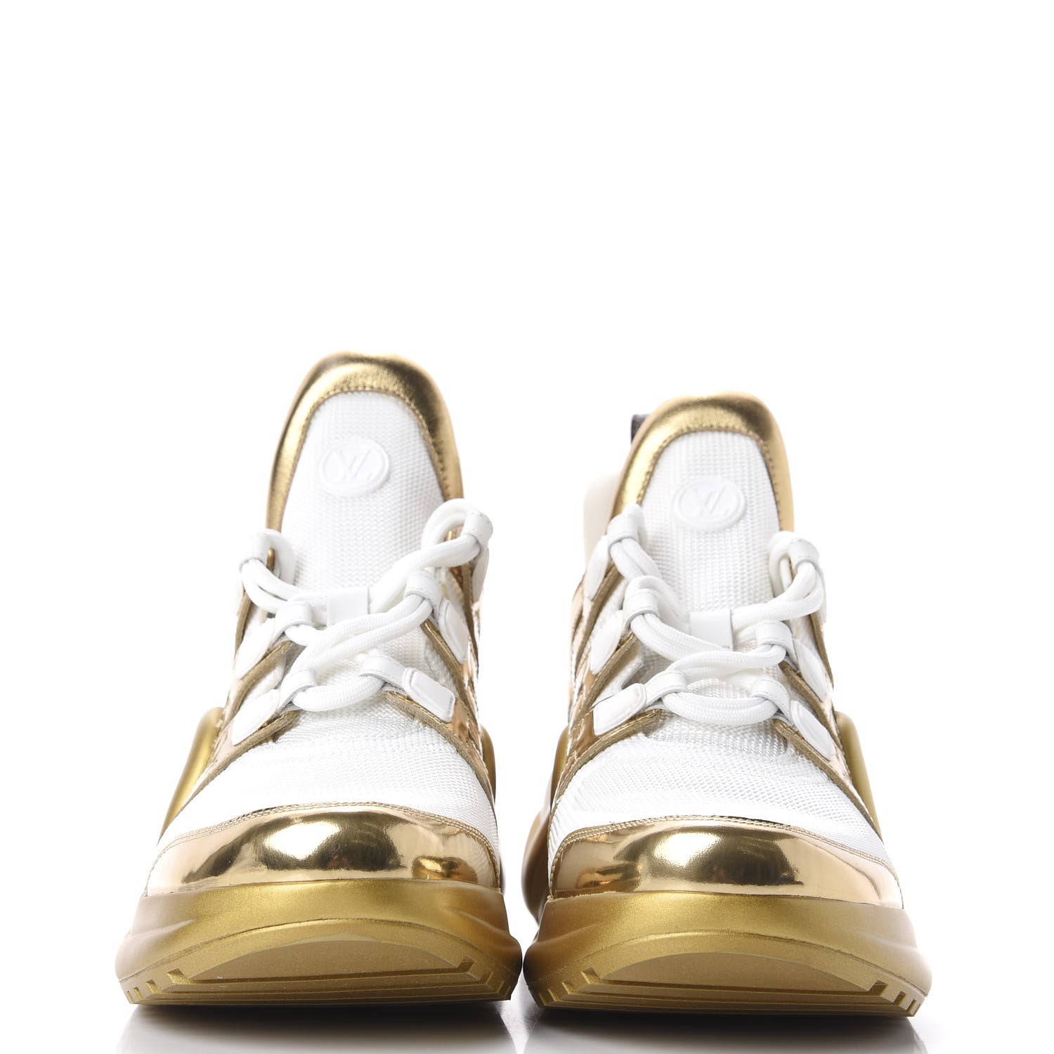 Louis Vuitton Metallic Calfskin Technical Nylon LV Archlight Sneakers 41 White Gold 3 of 10