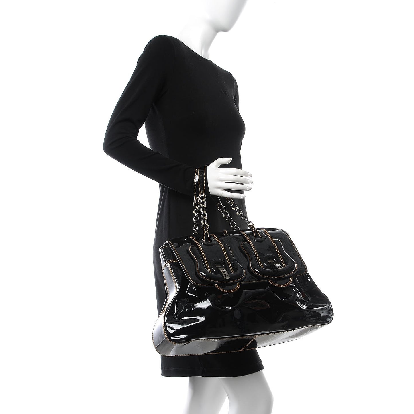 Patent Large B Bag Black