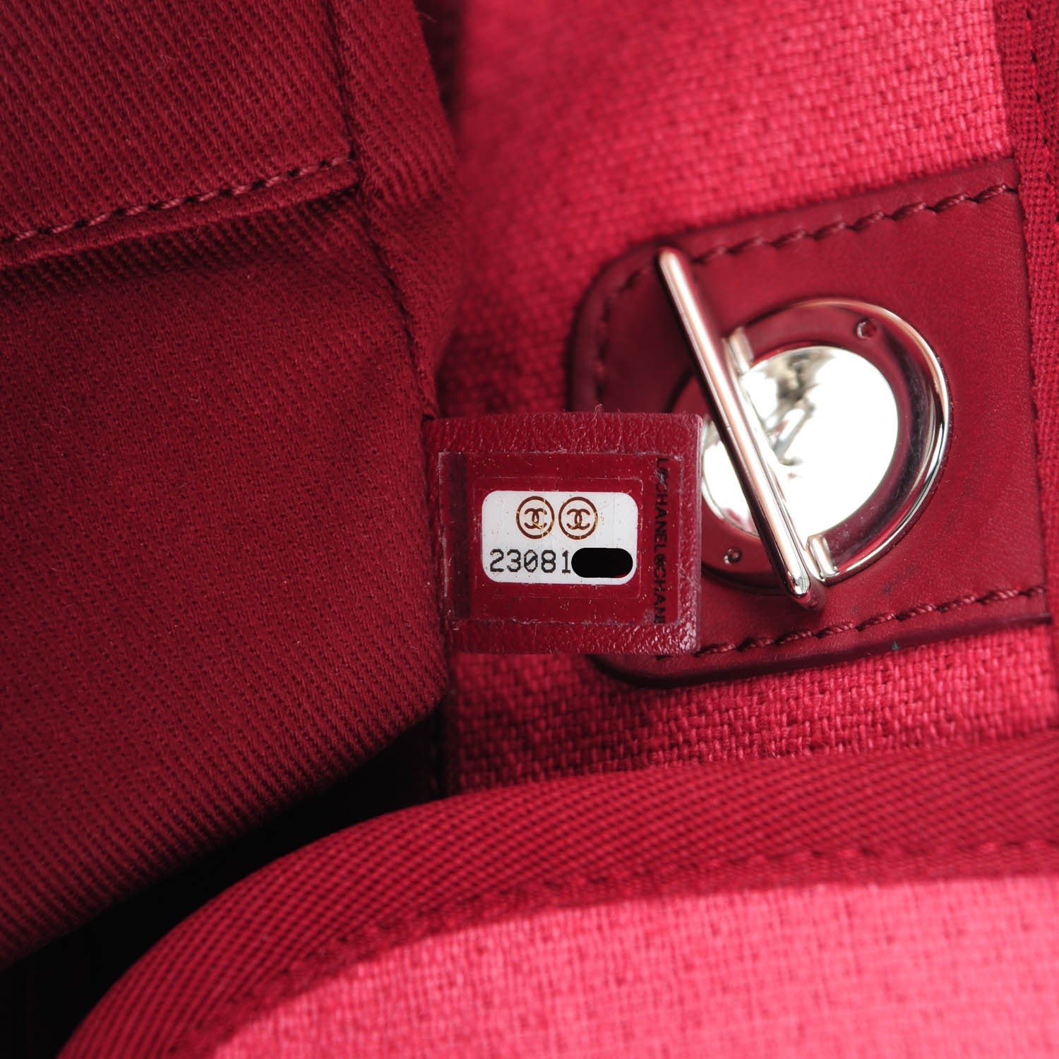 Chanel Canvas Large Deauville Tote Red 7 of 7