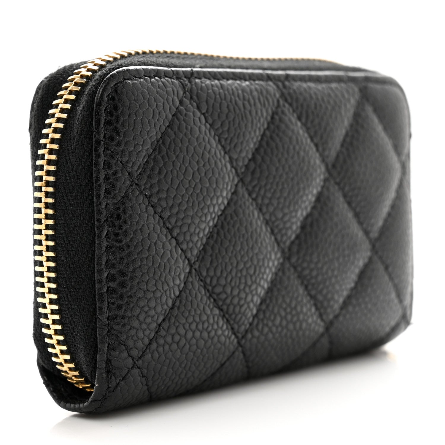 Chanel Caviar Quilted Zip Coin Purse Black 3 of 12