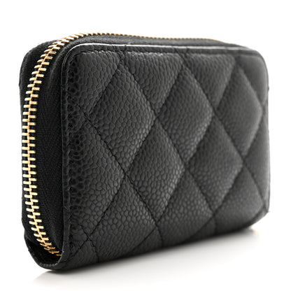 Chanel Caviar Quilted Zip Coin Purse Black 3 of 12